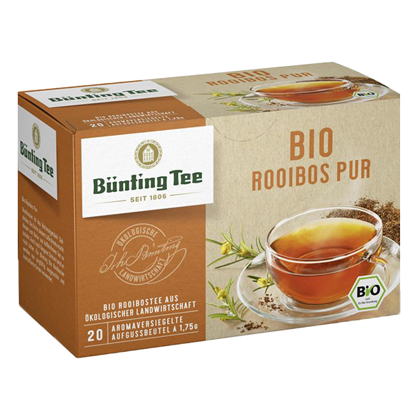 Bünting Tee Bio Rooibos Pur, 20 Tassenbeutel