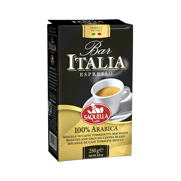SAQUELLA Espresso Bar Italia 100% Arabica, 250g gemahlen