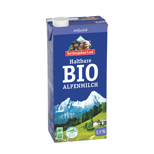 Berchtesgadener Land Bio Alpenmilch H-Milch, Vollmilch, 3,5% Fett