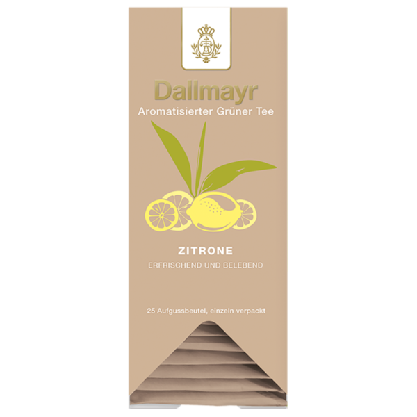 Dallmayr Aromatisierter Grüner Tee Zitrone, 25 Aufgussbeutel
