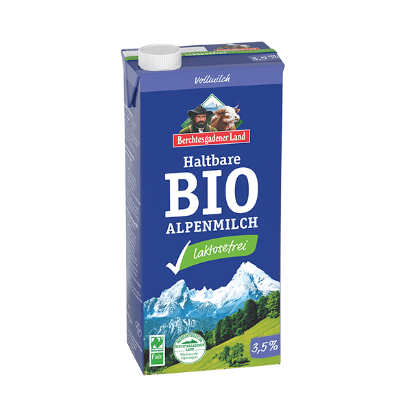 Berchtesgadener Land Bio Alpenmilch laktosefreie H-Milch, Vollmilch, 3,5% Fett